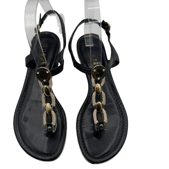 Guess Women's Black Leather Slingback Sandals Size 7M‎ - Picture 3 of 11